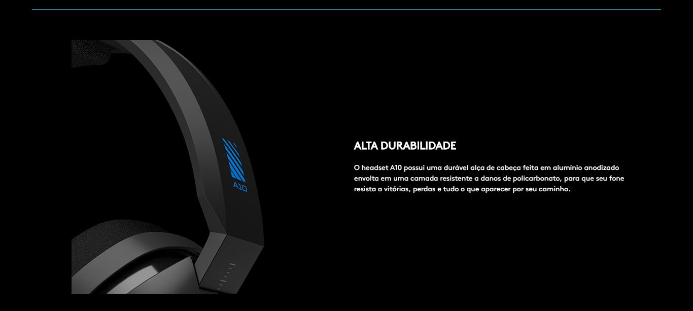  Headset Gamer Logitech Astro A10 PS4 com Fio Preto/Azul 